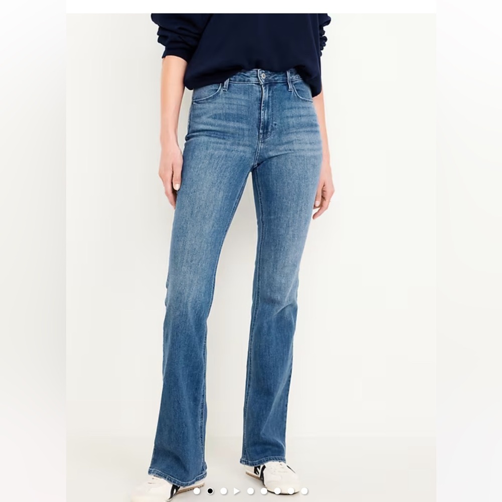 Old Navy Women's Dark Beatrice Higher High Rise Flare Jeans